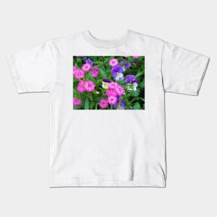 Pink & Purple Flowers Kids T-Shirt